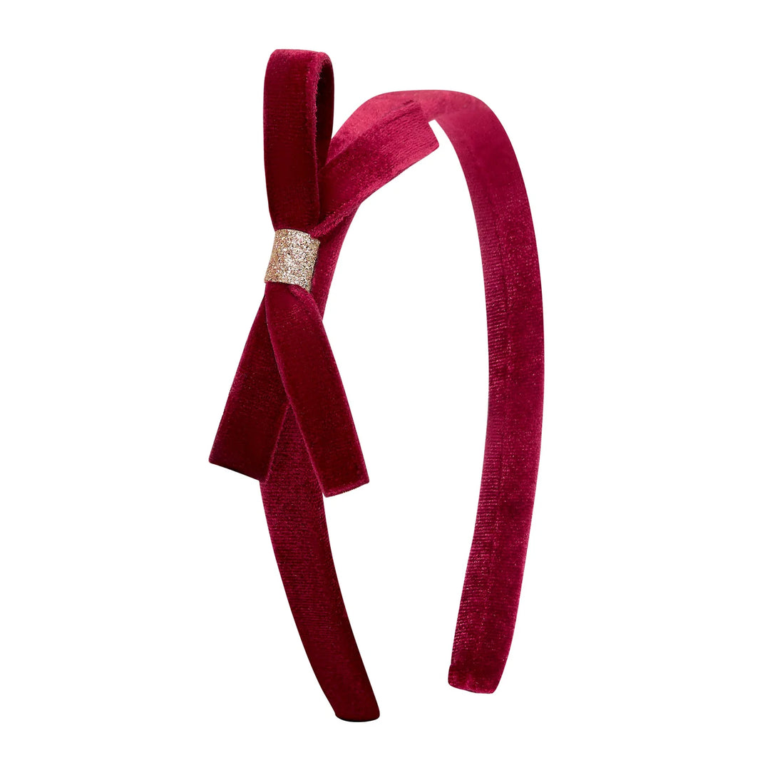 Mimi & Lula Violet Bow Headband -  Burgundy