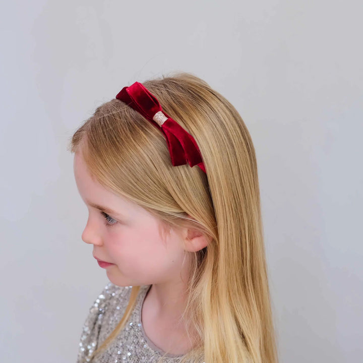 Mimi & Lula Violet Bow Headband -  Burgundy