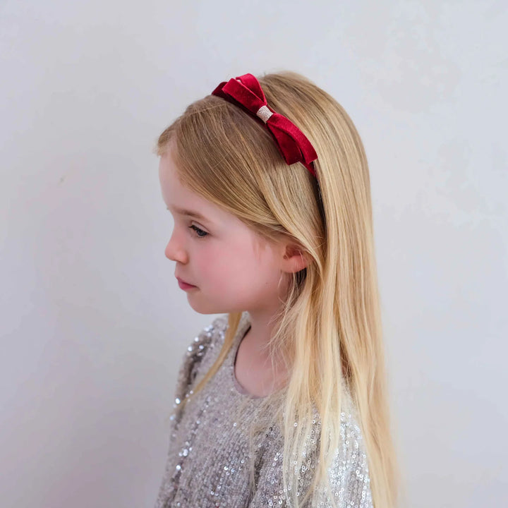 Mimi & Lula Violet Bow Headband -  Burgundy