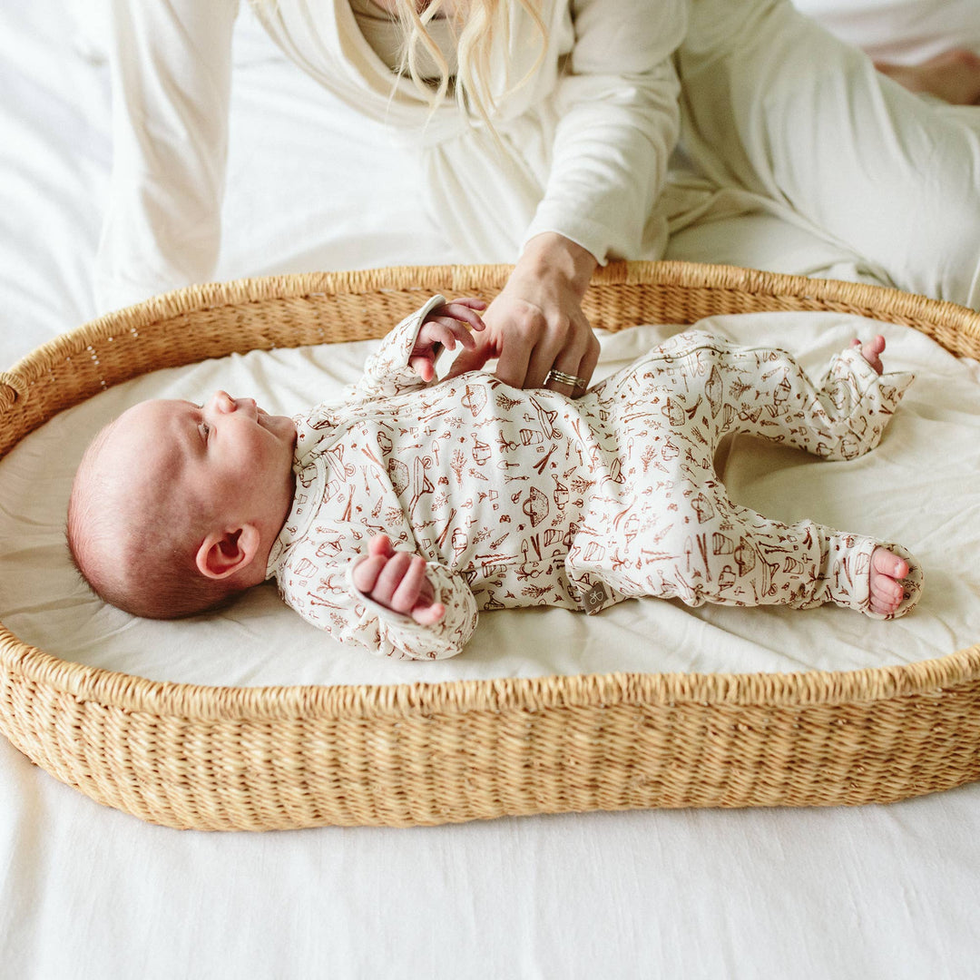 Goumi Viscose + Organic Cotton Changing Pad Cover - Cloud