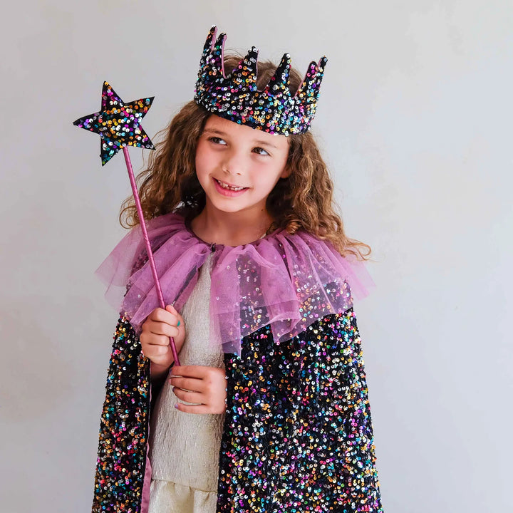 Mimi & Lula Ruffle Dazzle Sequin Cape