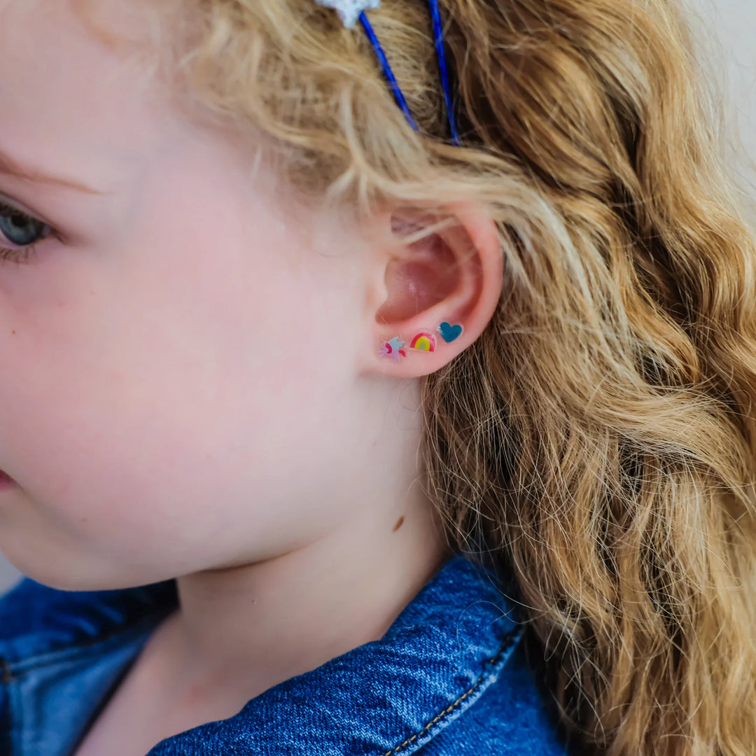 Mimi & Lula Rainbow Castle Stick On Earrings
