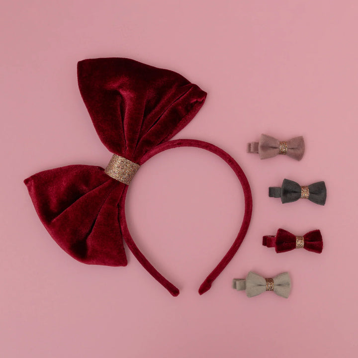 Mimi & Lula Christmas Velvet Bow Clips