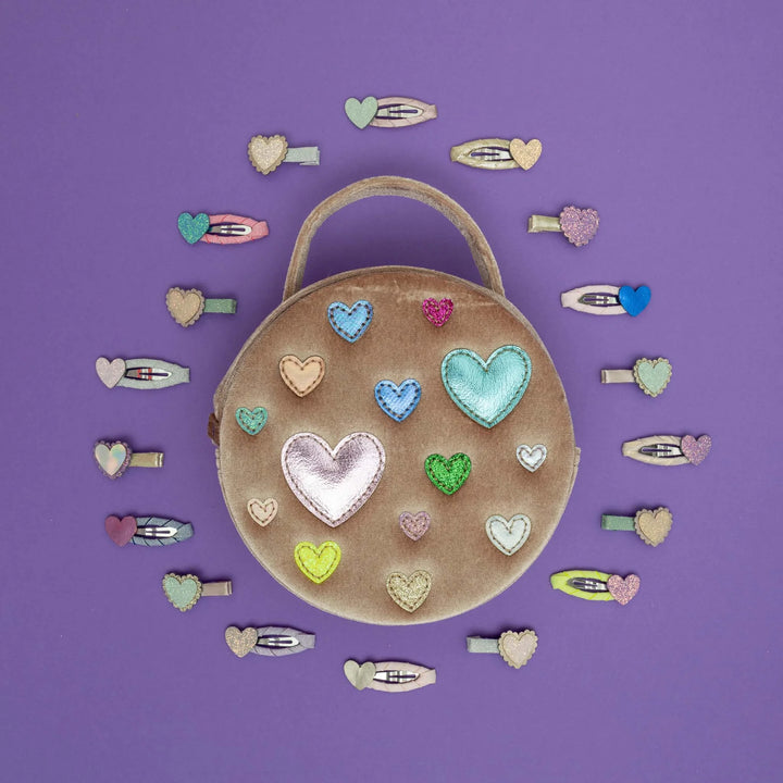 Mimi & Lula Scatter Heart Velvet Bag