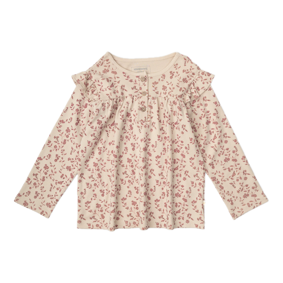 Makemake Organics Ruffle Sleeve Top - Petal Whispers