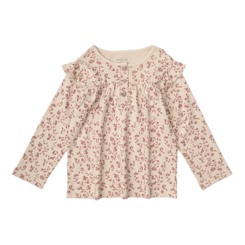 Makemake Organics Ruffle Sleeve Top - Petal Whispers