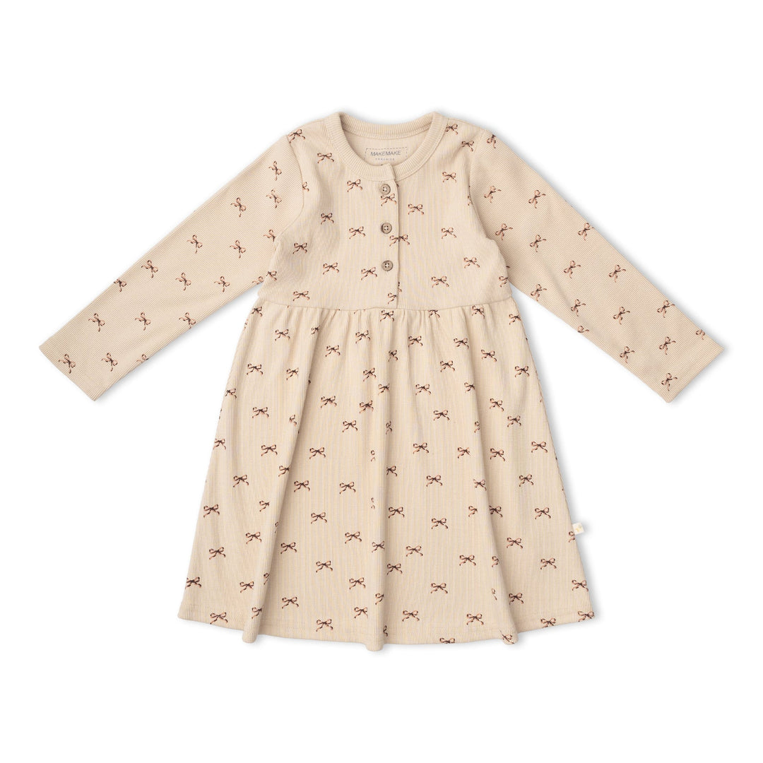 Makemake Organics Buttoned Dress - Tiny Bows