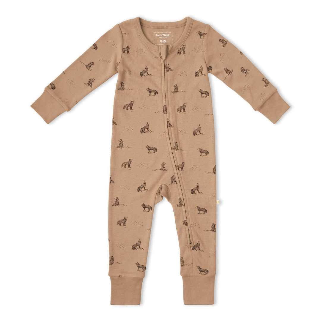 Makemake Organics 2-Way Zip Romper - Woodland Fox