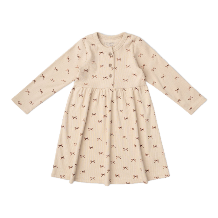 Makemake Organics Buttoned Dress - Tiny Bows