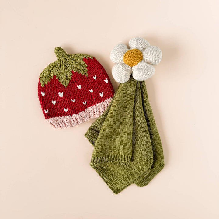 The Blueberry Hill Blanket Lovey -  Cream Flower