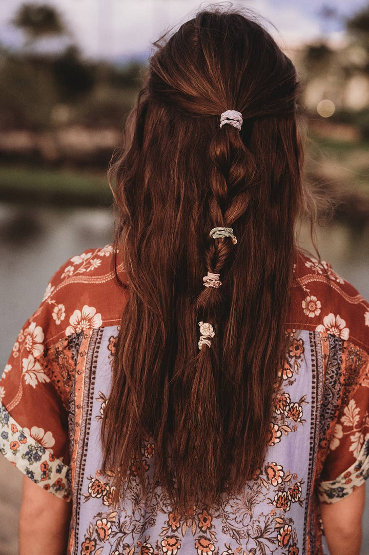 K'lani "Explore" Gold Charm Compass Hair Tie Bracelets