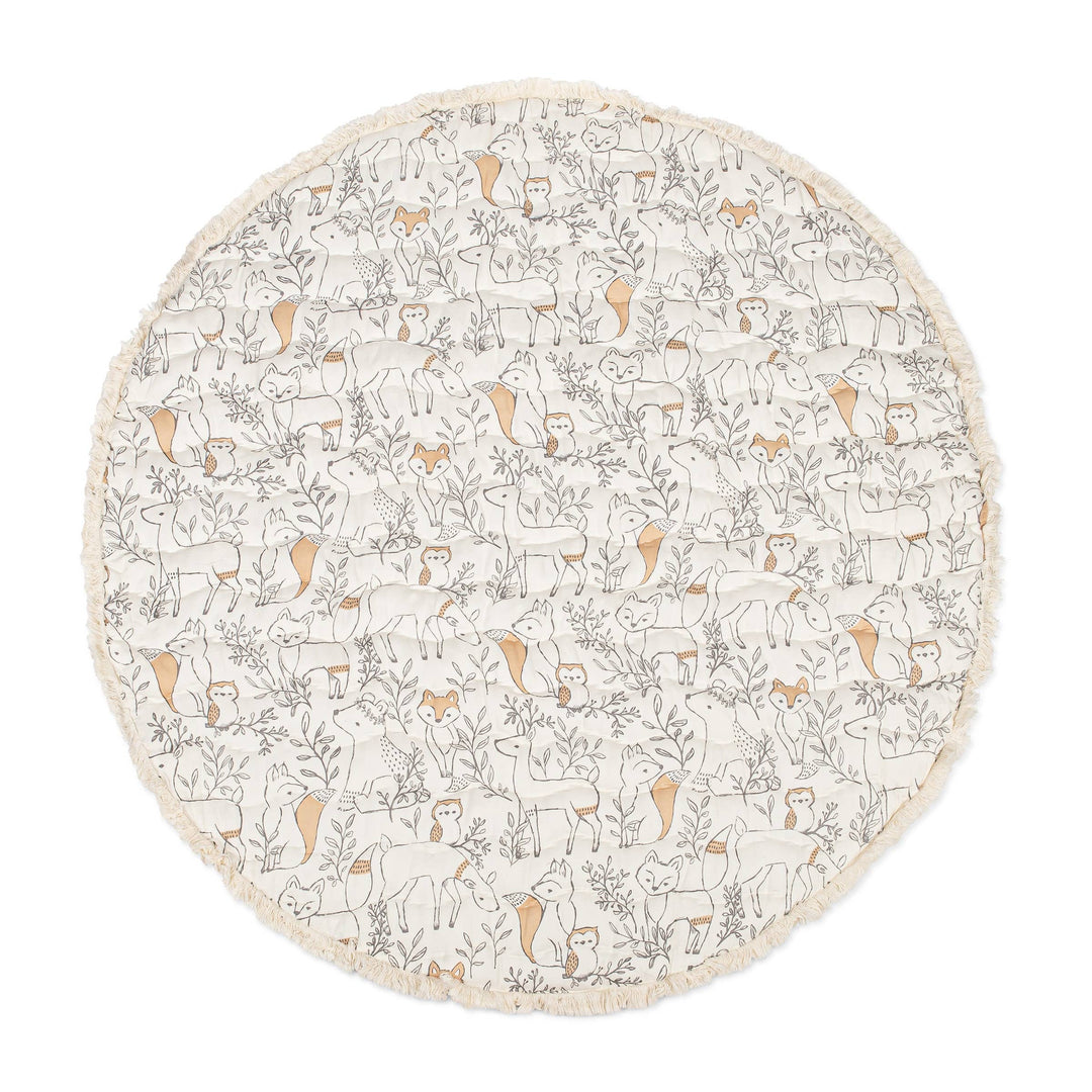 Crane Baby Quilted Playmat - Ezra Woodland