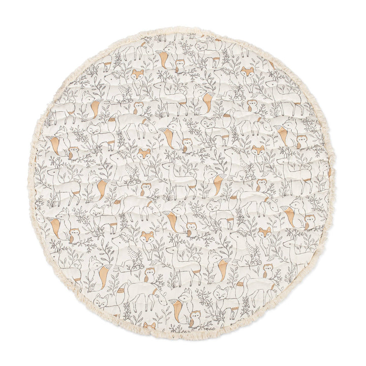 Crane Baby Quilted Playmat - Ezra Woodland