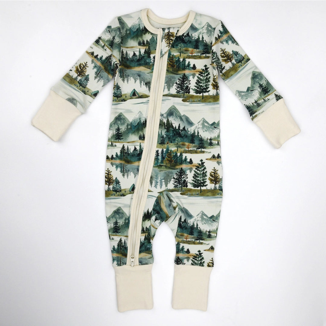 Earthy Organic Cotton 2 Way Zip Pajamas - Teton