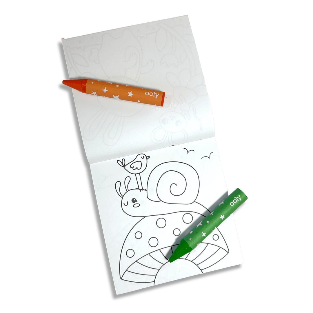 Ooly Carry-Along Coloring Book Set - Garden Pals (10 PC Set)
