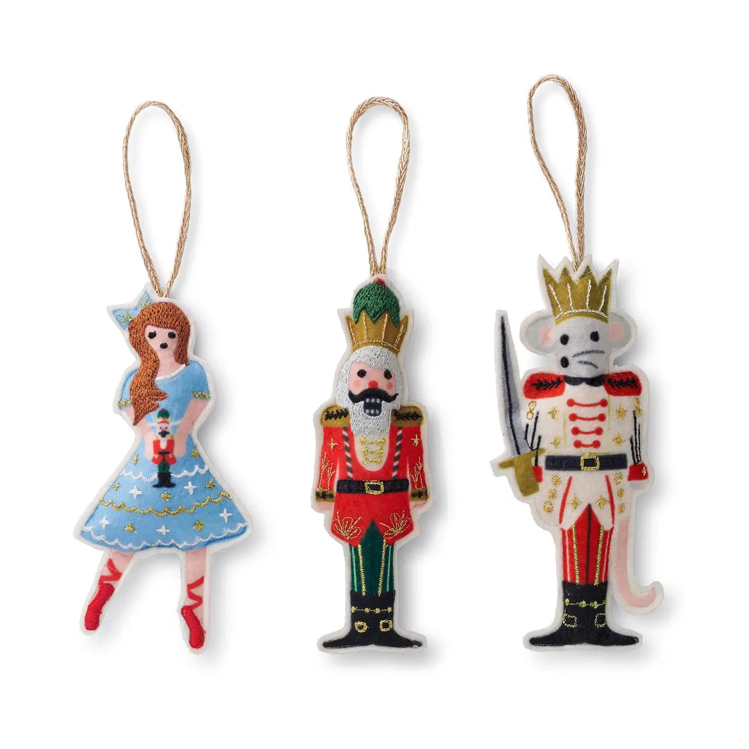 Rifle Paper Co Nutcracker Felt Ornaments - Set of 3