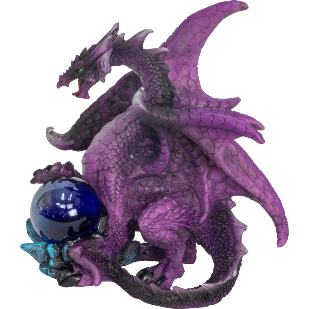 Kheops International Dragon Figurine With Sphere - Purple