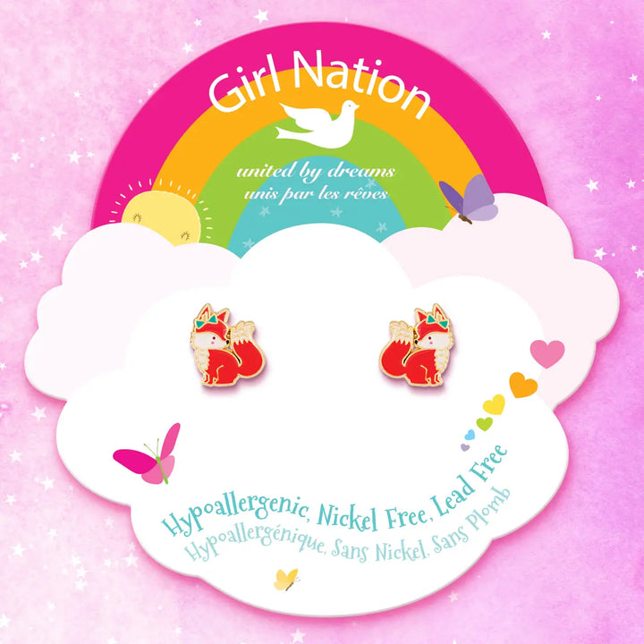 Girl Nation Fancy Fox Cutie Stud Earrings