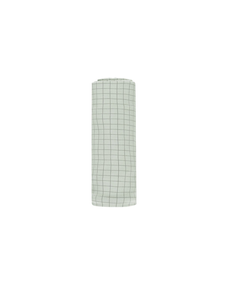 Quincy Mae Bamboo Swaddle - Sage Grid