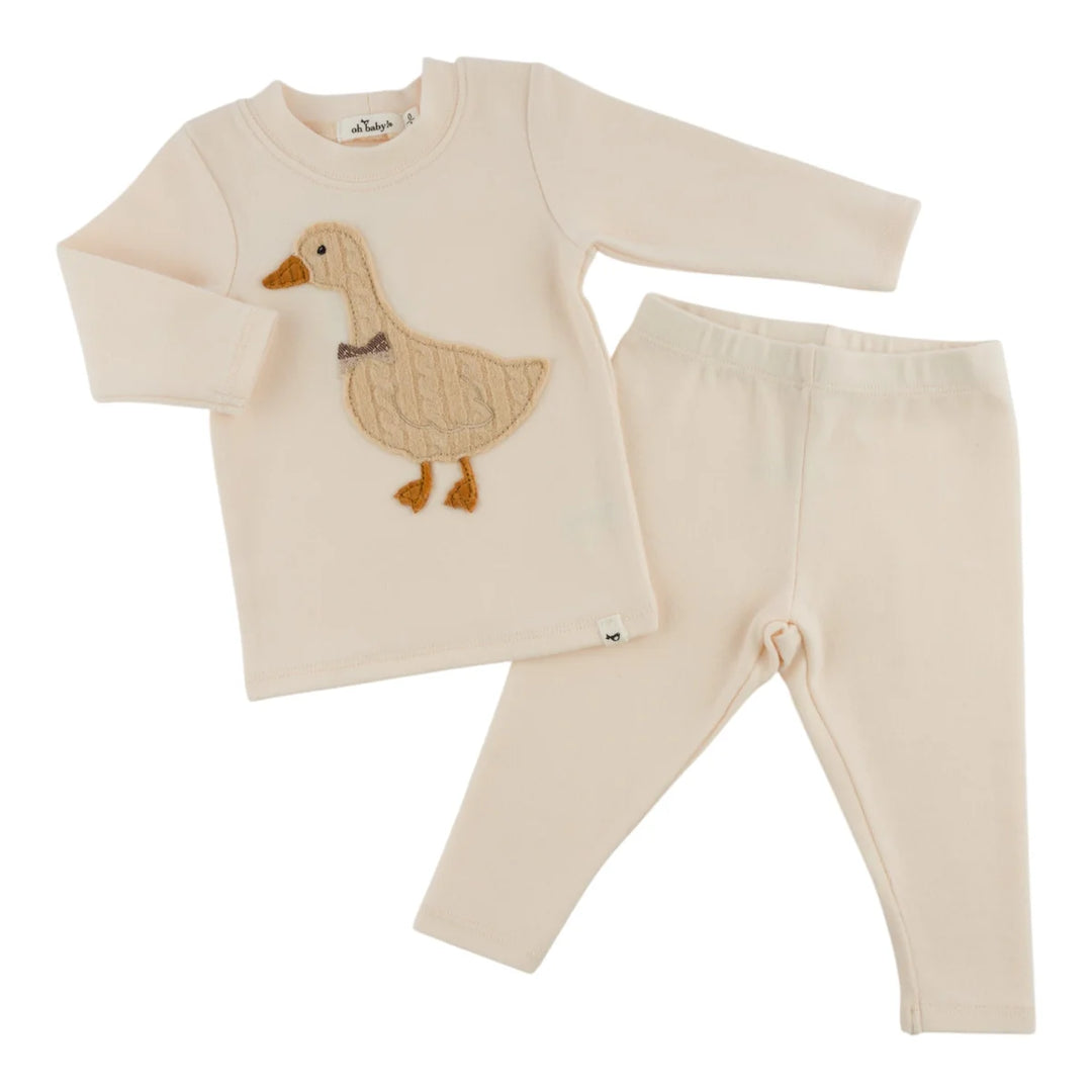 Oh Baby! Bowtie Goose Applique Set - Sugar Cookie