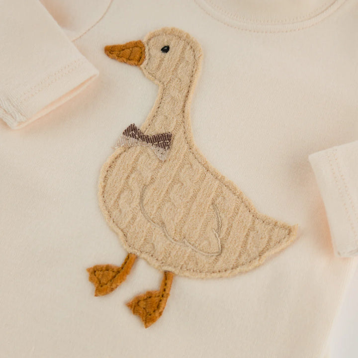 Oh Baby! Bowtie Goose Applique Set - Sugar Cookie