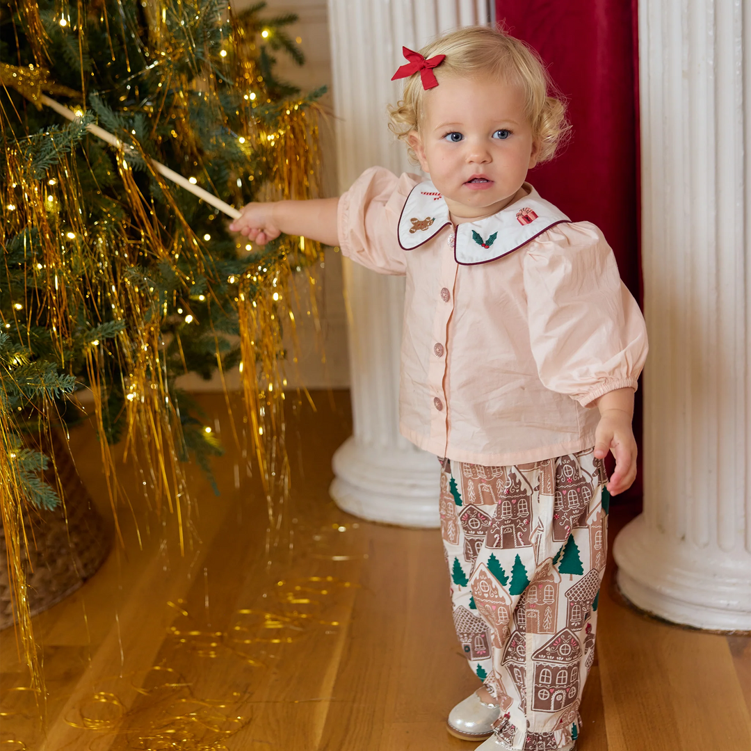 Pink Chicken Noelle 2 Piece Set - Gingerbread Houses