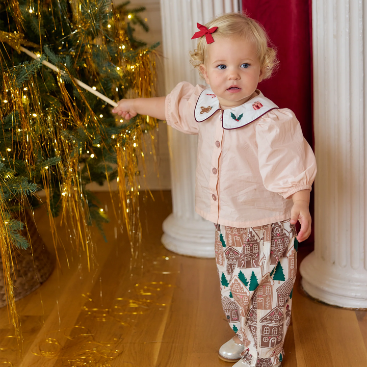 Pink Chicken Noelle 2 Piece Set - Gingerbread Houses