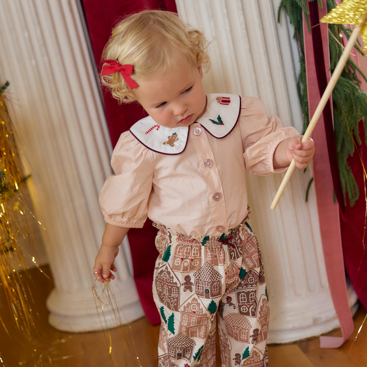 Pink Chicken Noelle 2 Piece Set - Gingerbread Houses