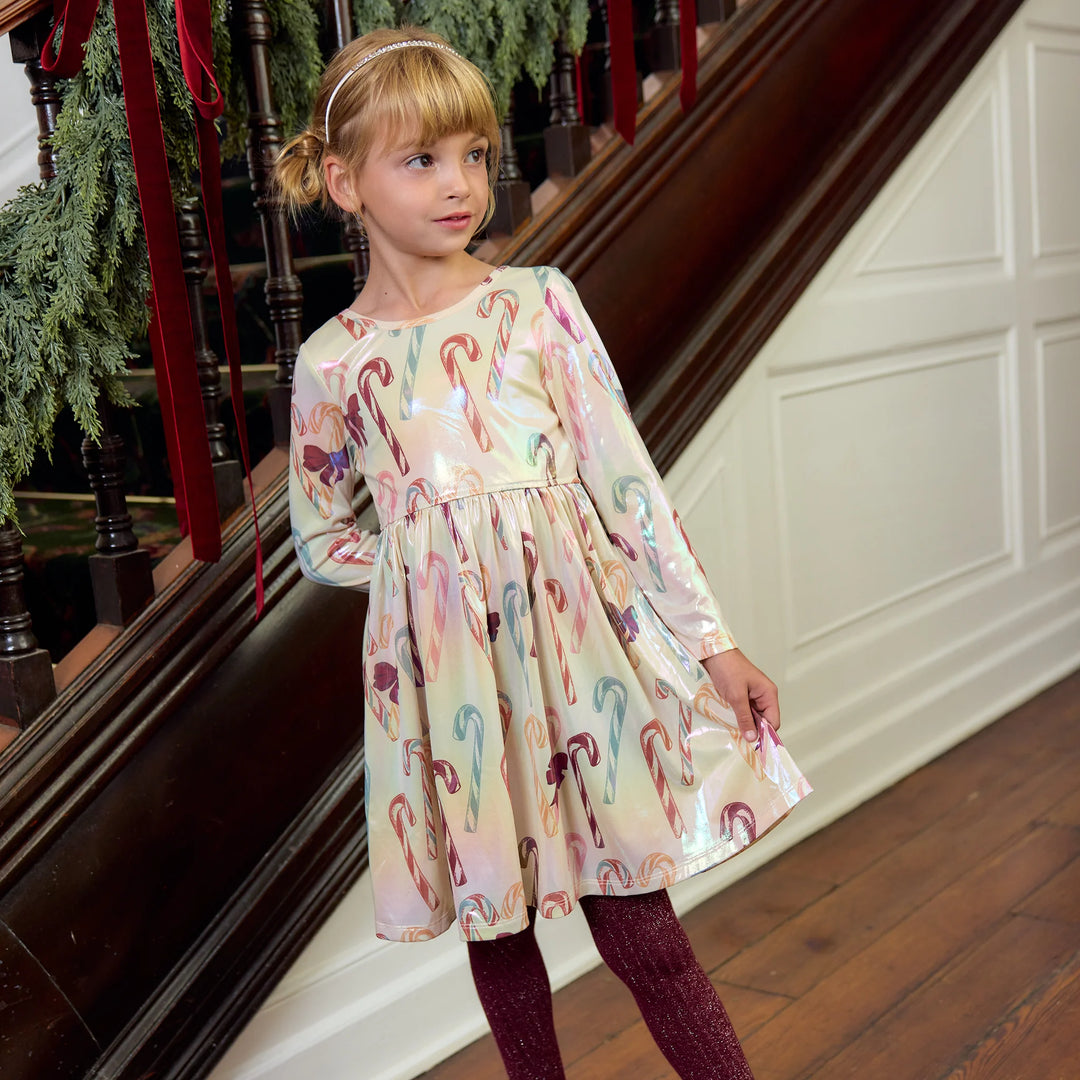 Pink Chicken Lame Steph Dress - Antique Candy Canes
