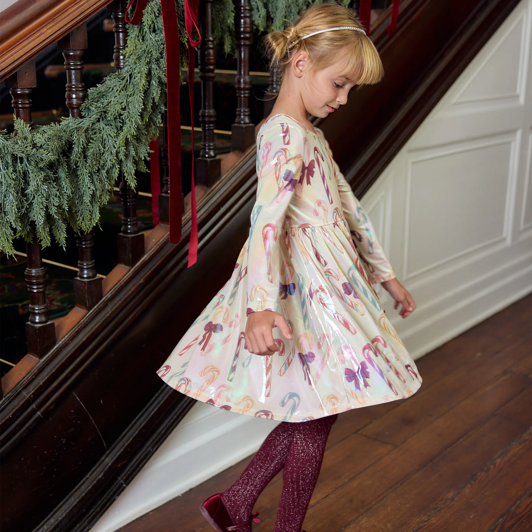 Pink Chicken Lame Steph Dress - Antique Candy Canes