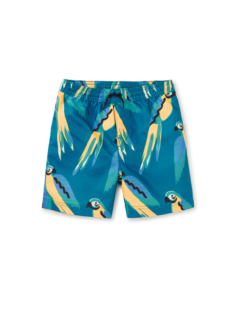 Tea Collection Mid-Length Swim Trunks - Tropical Leaf