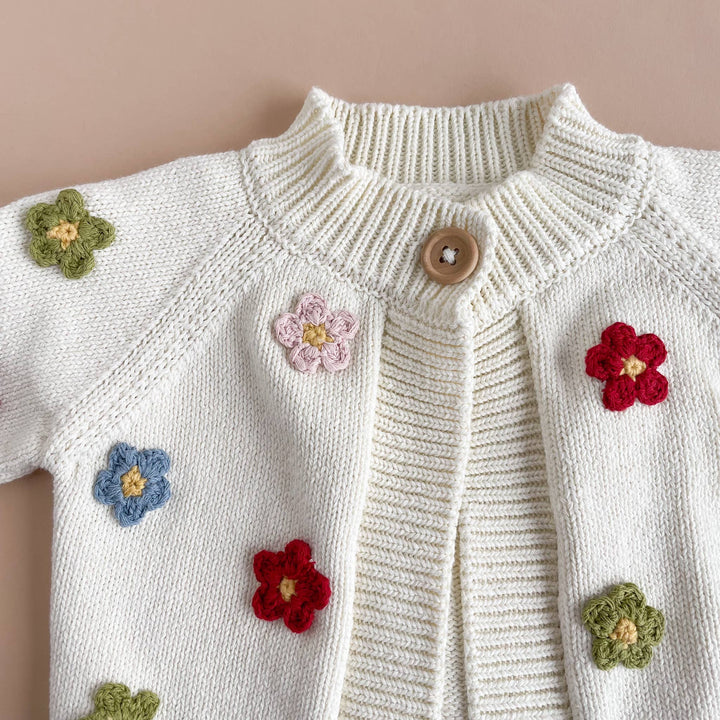 The Blueberry Hill Cotton Flower Cardigan