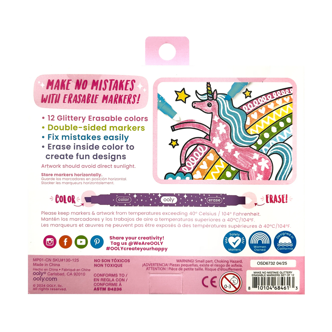 Ooly Make No Mistake!: Glittery Erasable Markers