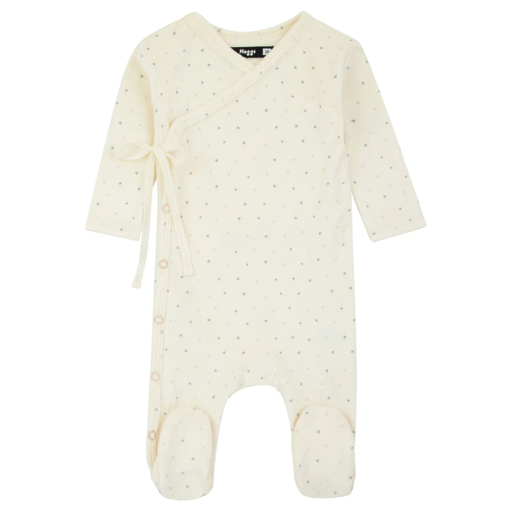 Noggi Velour Dot Pattern Wrap Footie - Stars