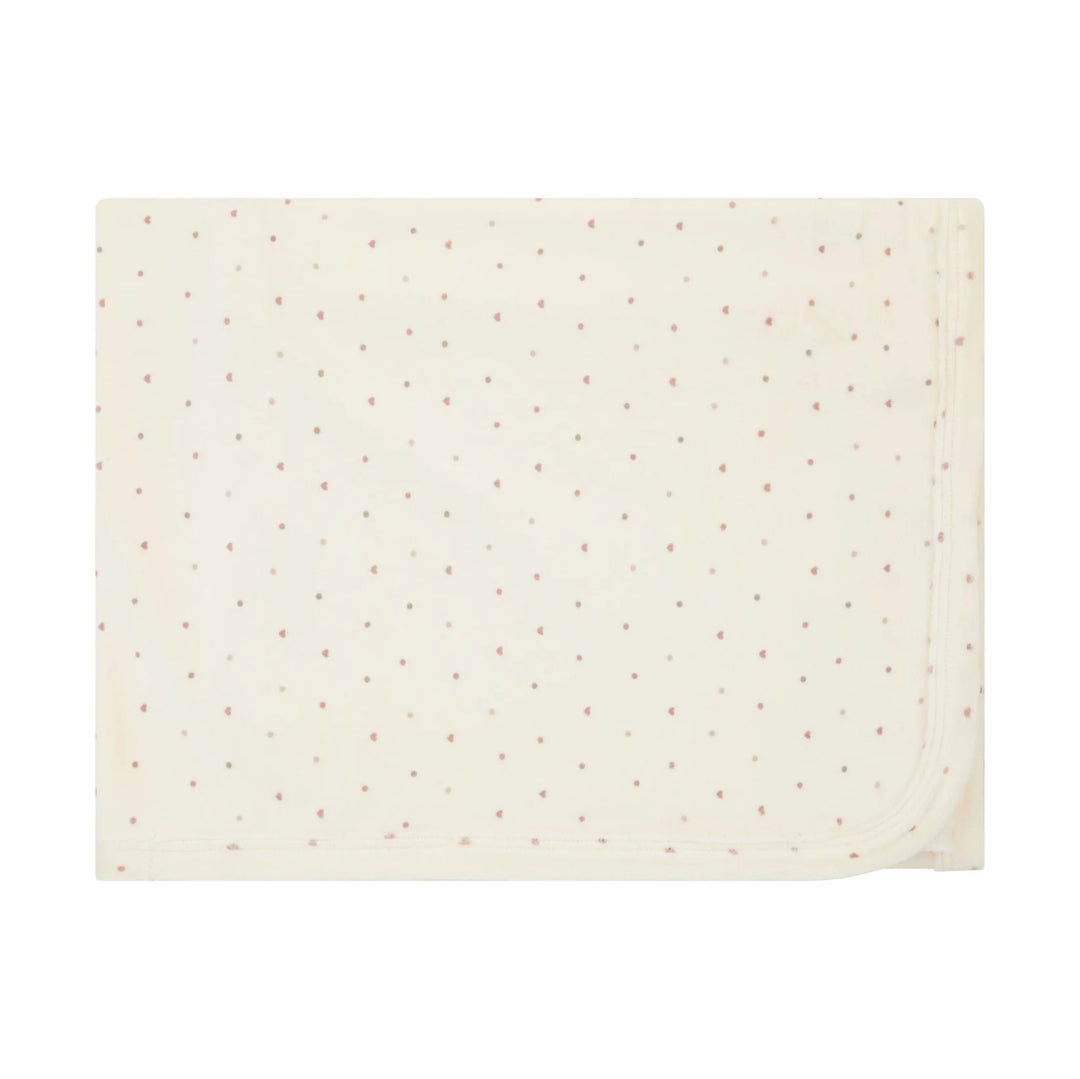 Noggi Velour Dot Pattern Blanket - Hearts