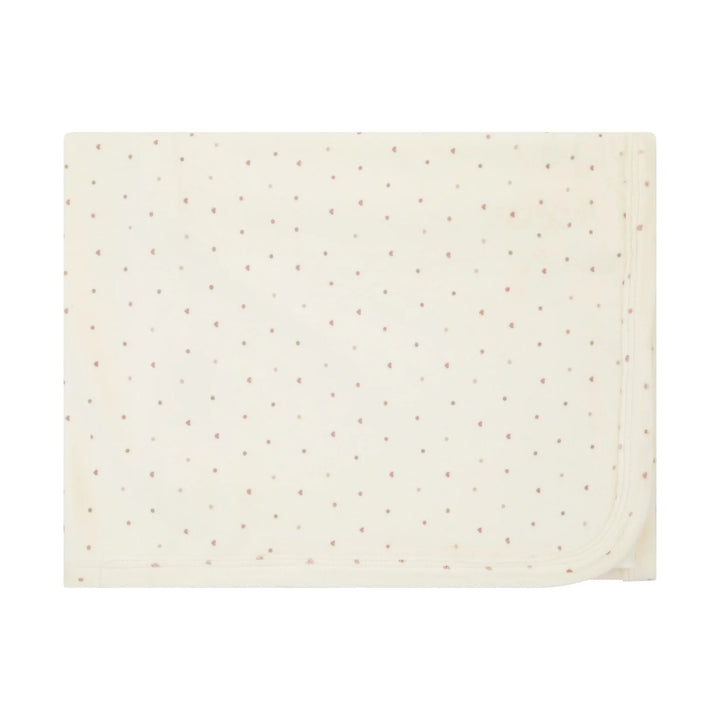 Noggi Velour Dot Pattern Blanket - Hearts