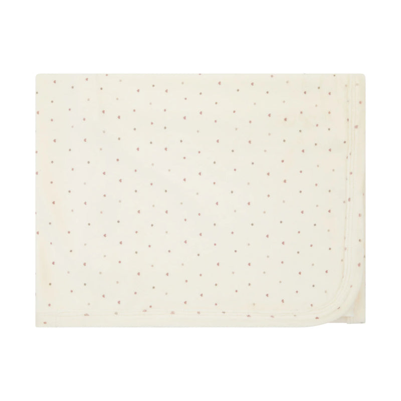 Noggi Velour Dot Pattern Blanket - Hearts