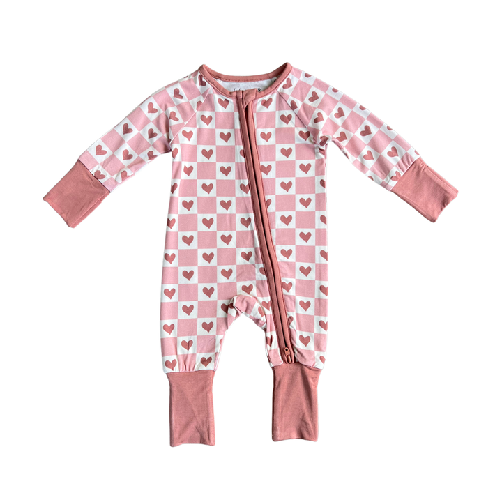 Babysprouts Hearts Long Sleeve Zip Romper