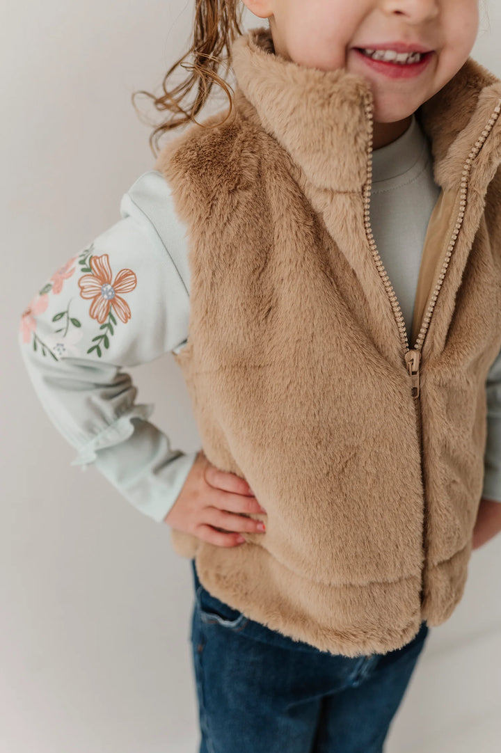 Babysprouts Fur Vest - Beige