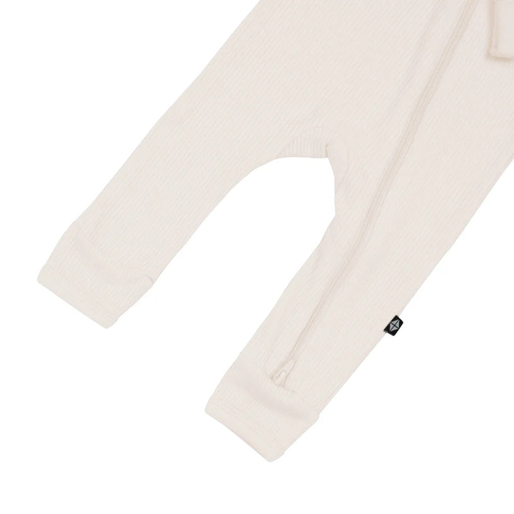 Kyte Baby Ribbed Zipper Romper - Oat