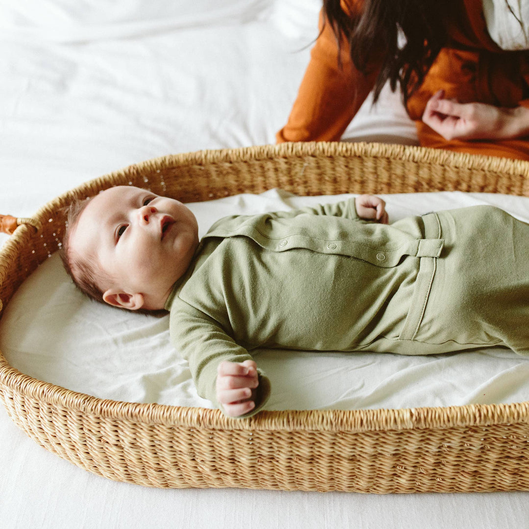 Goumi Viscose + Organic Cotton Changing Pad Cover - Cloud