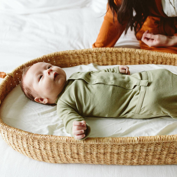 Goumi Viscose + Organic Cotton Changing Pad Cover - Cloud