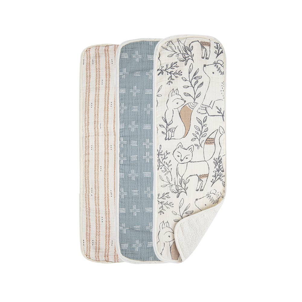 Crane Baby 3-Pc. Burp Cloths - Ezra Woodland