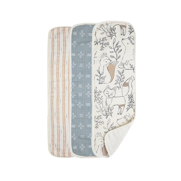 Crane Baby 3-Pc. Burp Cloths - Ezra Woodland