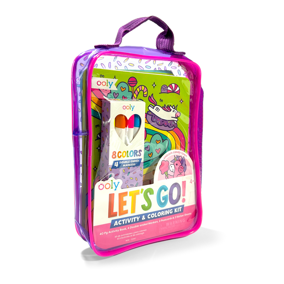 Ooly Let's Go! Activity & Coloring Kit - Unicorn Candy Town
