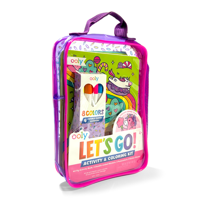 Ooly Let's Go! Activity & Coloring Kit - Unicorn Candy Town