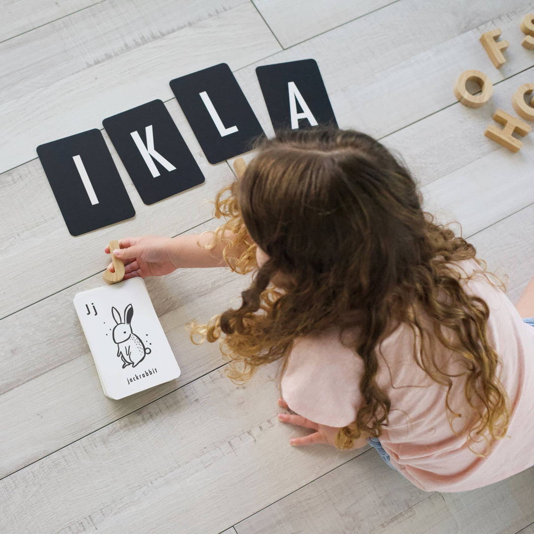 Wee Gallery Woodland Alphabet Cards - ABC Learning Preschool Flash Cards