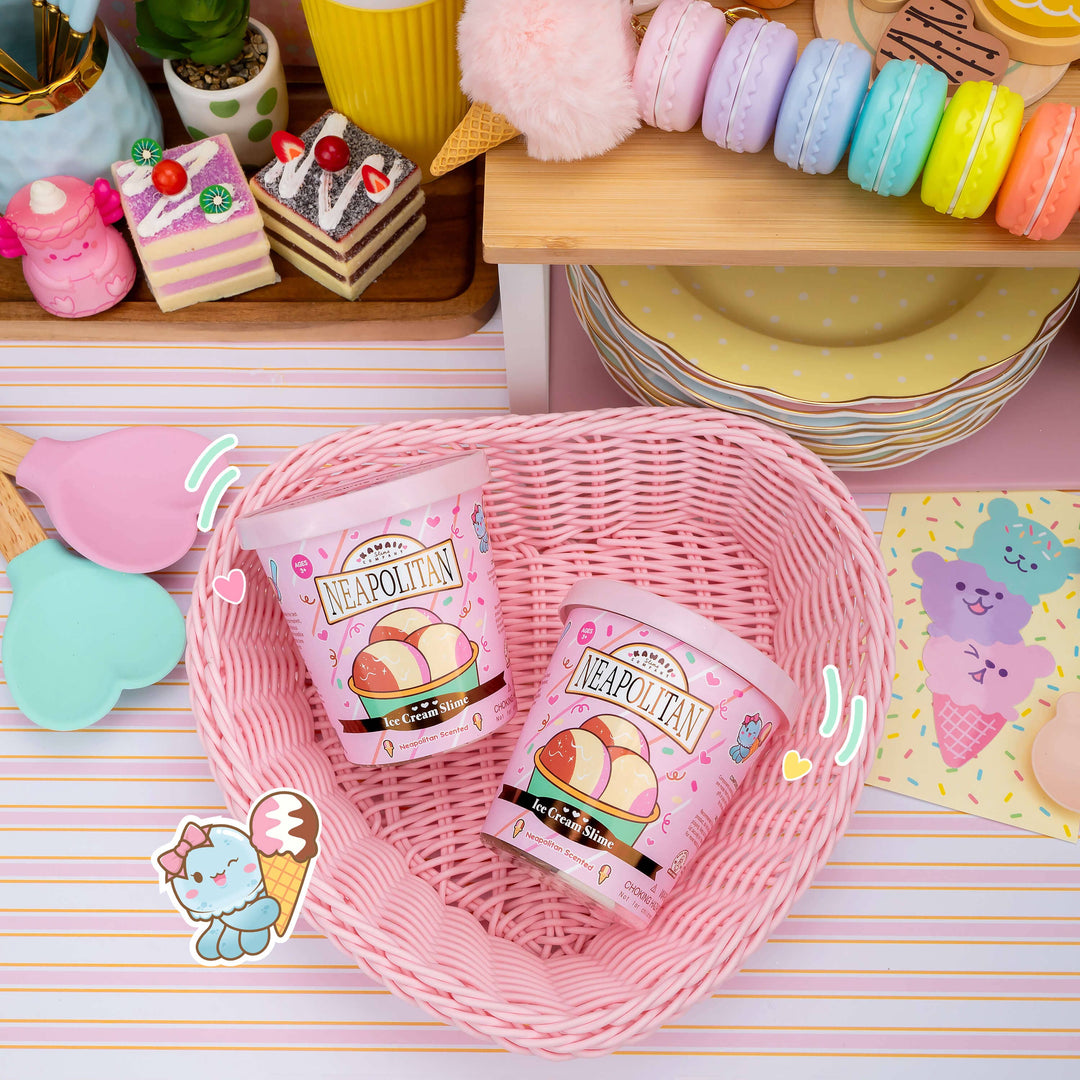 Kawaii Slime Neapolitan Scented Ice Cream Pint Slime