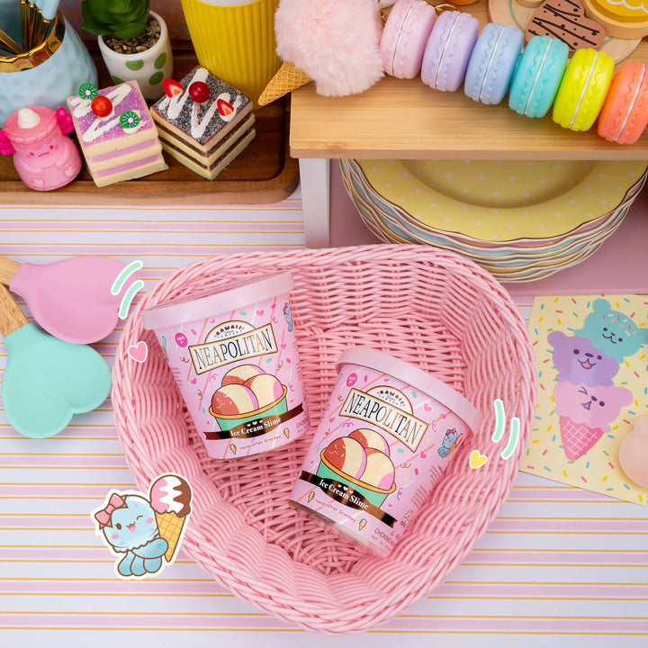 Kawaii Slime Neapolitan Scented Ice Cream Pint Slime