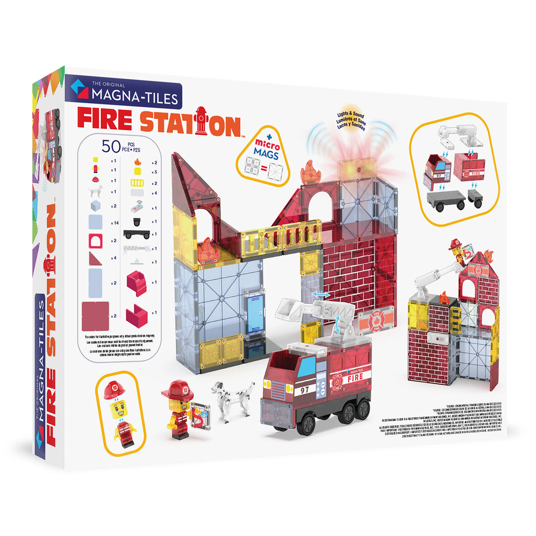 Valtech Magna-Tiles Fire Station 50 Piece Set